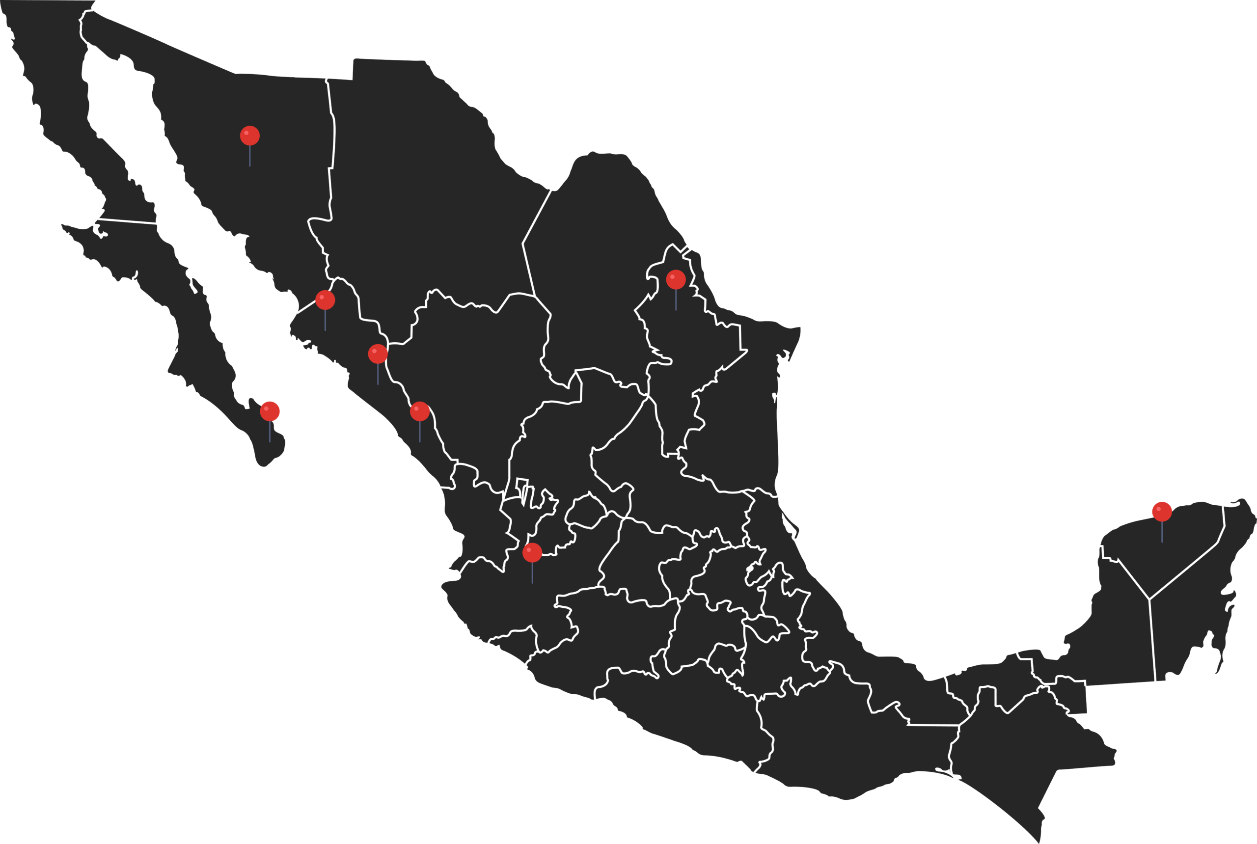 Mapa de ubicaciones de Valet Parking MX en México